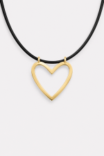 Choker cu pandantiv inimă din aur galben 14K Ameor