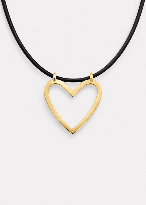 Choker cu pandantiv inimă din aur galben 14K Ameor