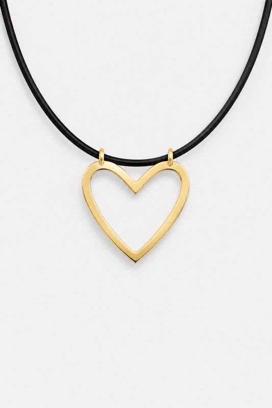 Choker cu pandantiv inimă din aur galben 14K Ameor