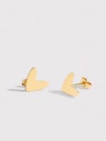 Cercei din aur de 14k, în formă de inimă, cu design modern și simbol atemporal, din colecția Amour en Or.