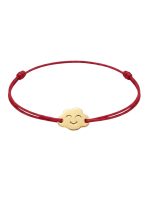 Brățară cu șnur ajustabil și charm din aur de 14K în formă de norișor zâmbitor