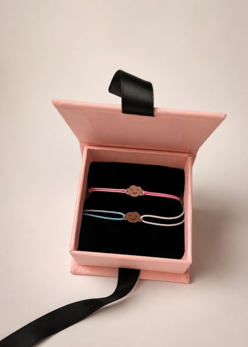 Brățară cu norișor din aur 14K pe șnur reglabil, Ameor Jewellery