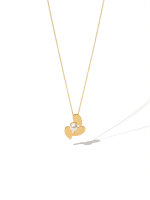 Colier Petale de Aur cu perlă naturală, aur 14K, design elegant cu pandantiv în formă de petale