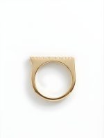 Inel Aur Galben 14K Alizeee, bandă de zirconiu cu sclipire intensă, pe fundal alb.