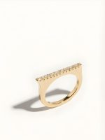 Inel Aur 14K Alizeee, profil lateral care arată lățimea și designul de tip bară.