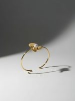 Brățară cuff din aur 14K cu perlă naturală