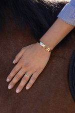 Inel Wave din aur 14K, vedere laterală